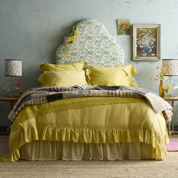 Gingham bed skirt full best sale