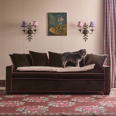 Pink &amp; Brown Formal Living Room