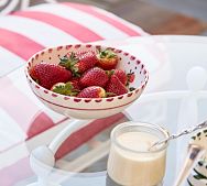 Hand-Painted Floral Ceramic Cereal Bowls, Set of 4