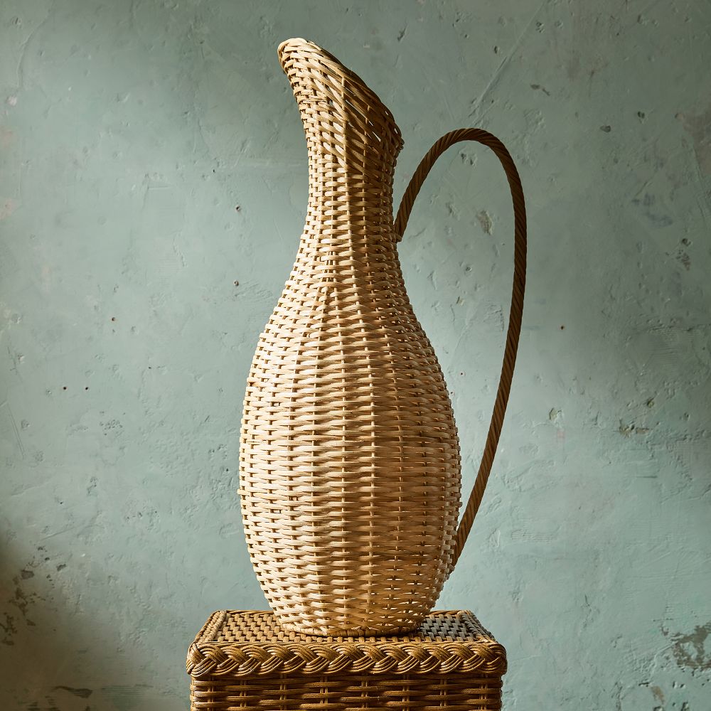 Woven Rattan Decor Pitcher