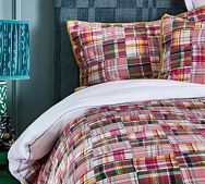 Madras Plaid Patchwork Quilt & Shams