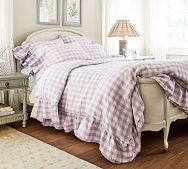 Gingham Linen Ruffle Duvet & Shams