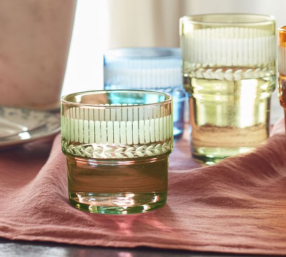Recycled Colored Glass Drinking Glasses
