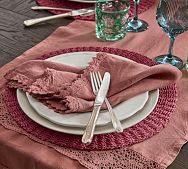 Abaca Woven Colored Chargers, Set of 4