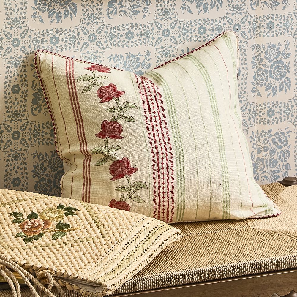 Rosie Floral Stripe Pillow Cover