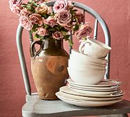Salgada Glazed Ceramic Dinnerware Collection, Set of 4