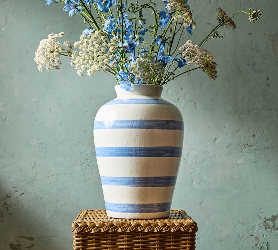 Stripe Terracotta Vase