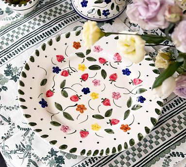 Hand-Painted Floral Dinner Plate, Set of 4