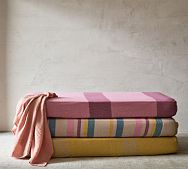 Colorful Stripe Cotton Linen Crib Sheet