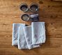 Linen Crochet Napkin &amp; Color Recycled Glassware Bundle