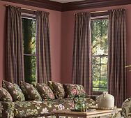Pink Plaid Pleated Woven Drape