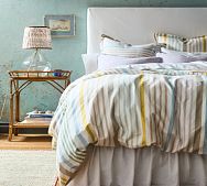 Colorful Stripe Cotton Linen Duvet Cover & Shams