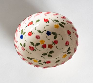 Hand-Painted Floral Cereal Bowl, Set of 4