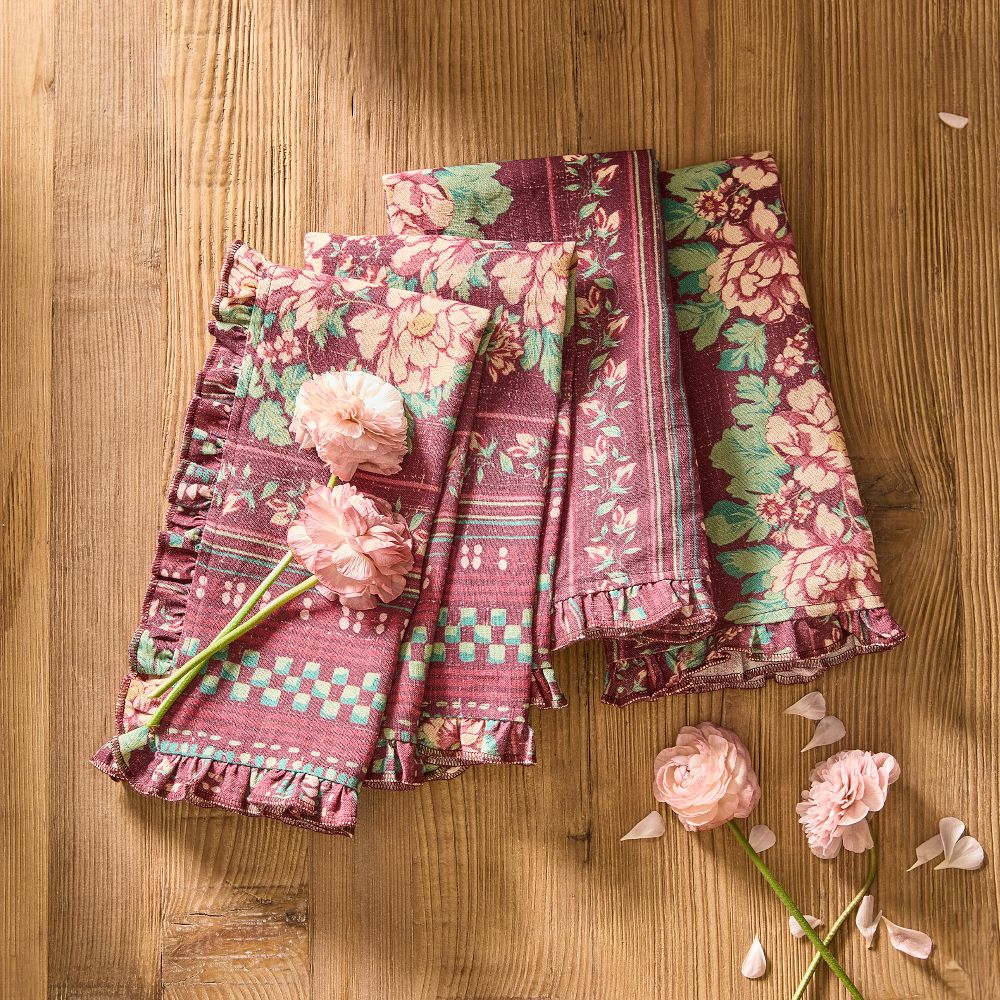 Folkloric Plum Ruffle Napkins