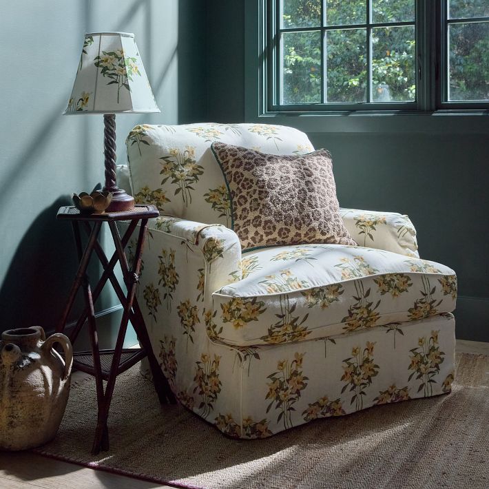 Winnie English Arm Slipcovered Armchair Greenrow - Main Image