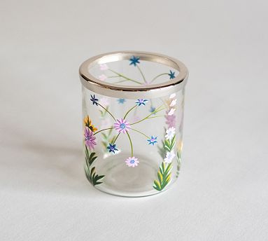 Hand-Painted Floral Glass