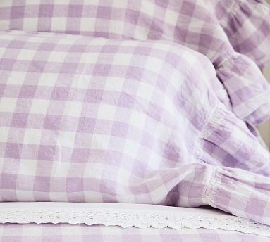 Gingham Linen Ruffle Sham