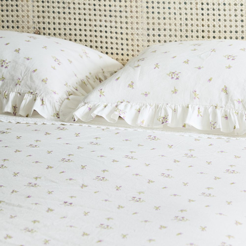 Lavender Bunches Cotton Linen Duvet &amp; Shams