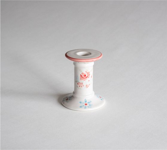 Penelope Hand-Painted Taper Candle Holder (3"x4")
