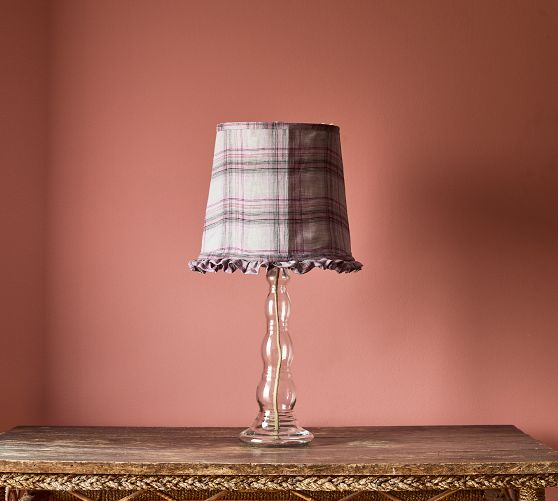 Ruby Plaid Ruffle Lamp Shade - Small