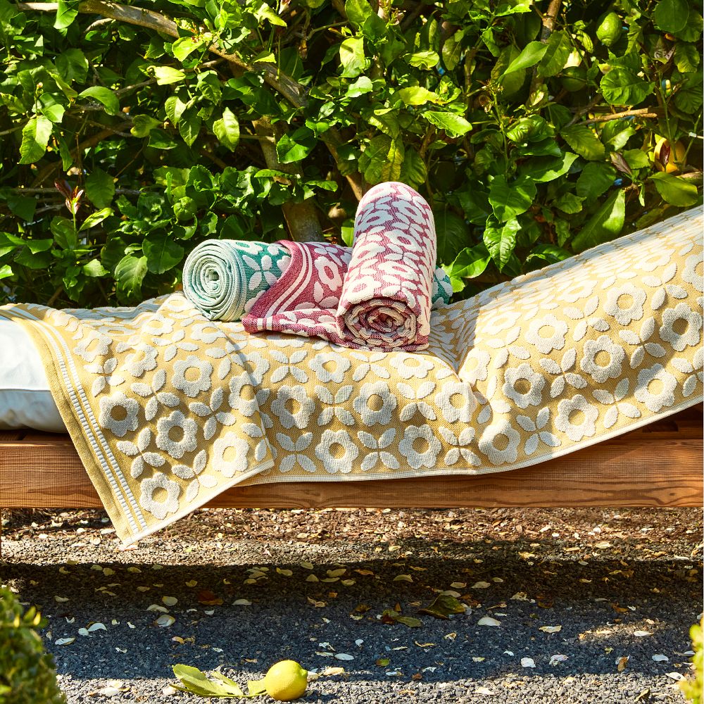 Retro Floral Beach Towel