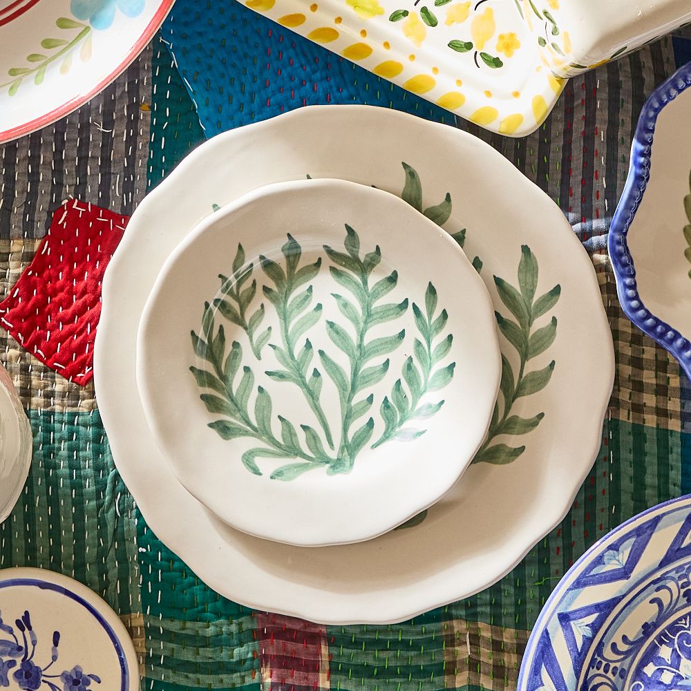Ivy Hand-Painted Dinnerware, Set of 4
