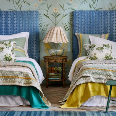 Blue &amp; Green Twin Bedroom