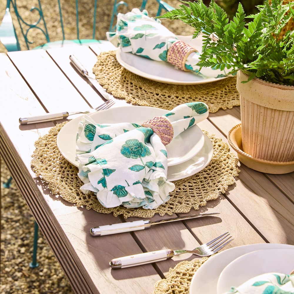 Lillia Floral Ruffle Napkins, Set of 4