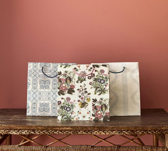 Handmade Recycled Gift Bag, Set of 3 - Blue