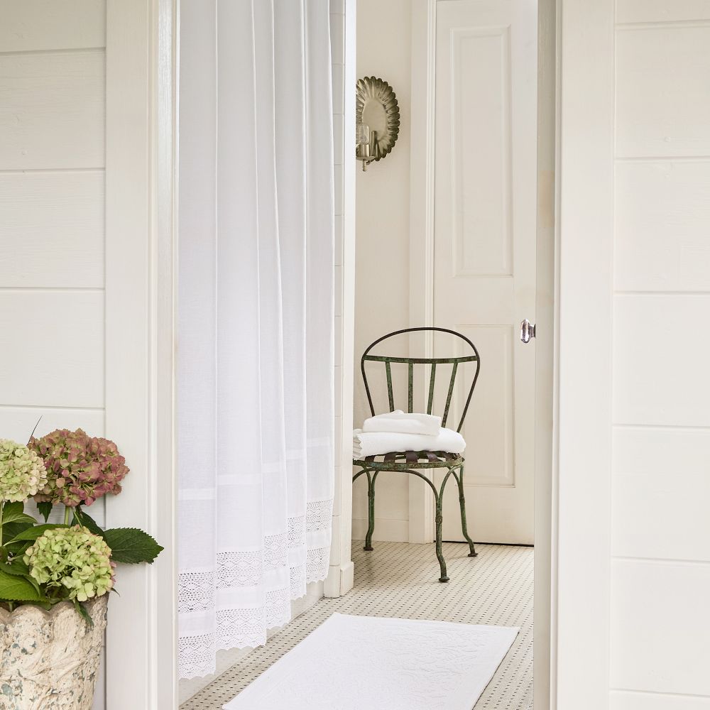 Crochet Inlay Shower Curtain