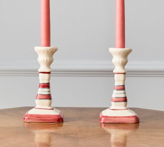 Cody Striped Hand-Painted Candle Holder