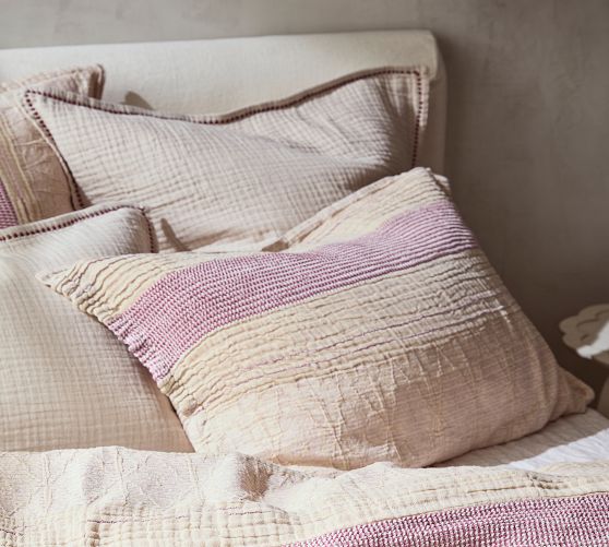 Standard Purple Stripe Jacquard Airply Sham Standard, Set of 2