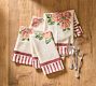 Block Print Rose Stripe Napkins, Set of 4
