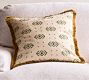 Geometric Embroidery Fringe Trimmed Pillow Cover