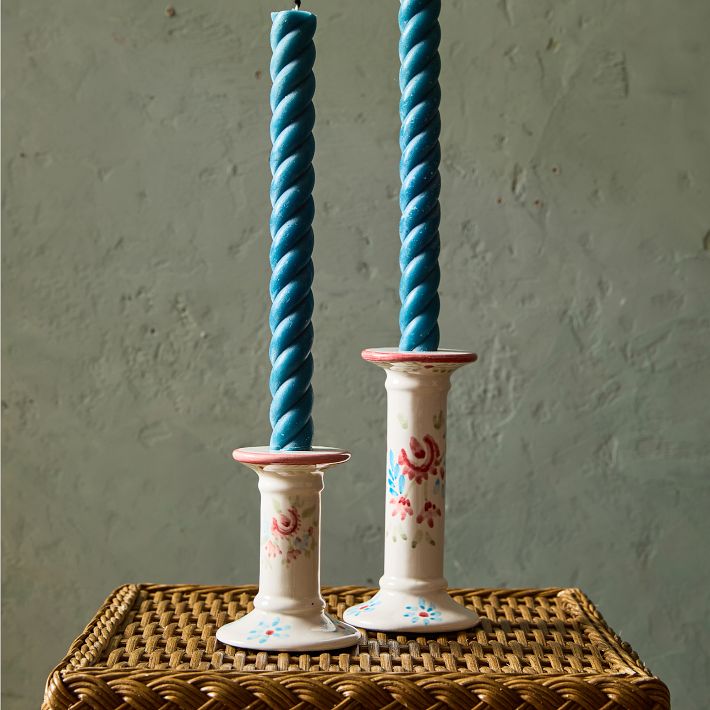 Penelope Hand-Painted Taper Candle Holder
