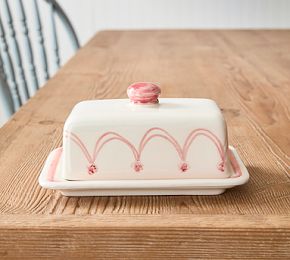 June Hand-Painted Butter Dish