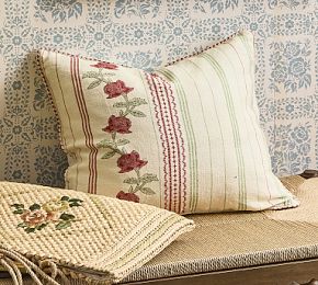 Rosie Floral Stripe Pillow Cover