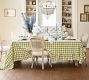 Gingham Linen Ruffle Tablecloth
