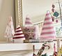 Candy Cane Stripe Glass Christmas Tree Set