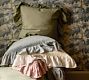 Linen Ruffle Crochet Shams, Set of 2