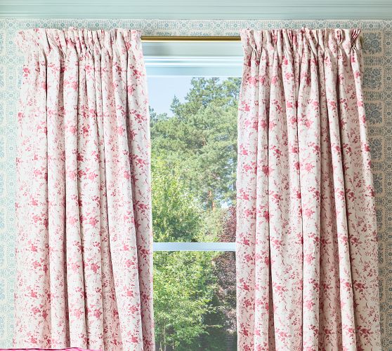 Rosie Bloom Printed Linen Curtain | Greenrow